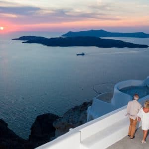 Coucher du soleil en Grèce
