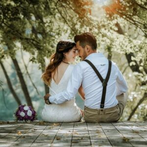 Couple Romantique Pendant Séance Photo