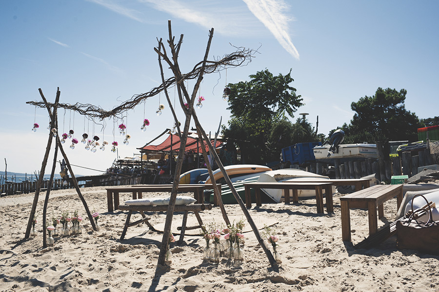 Cérémonie de mariage sur la plage au Cap Ferret