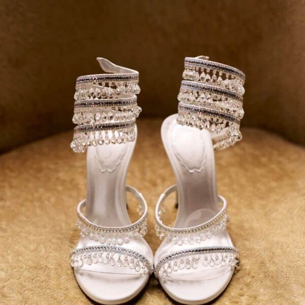 Chaussures De Mariage Blanches Avec Strass