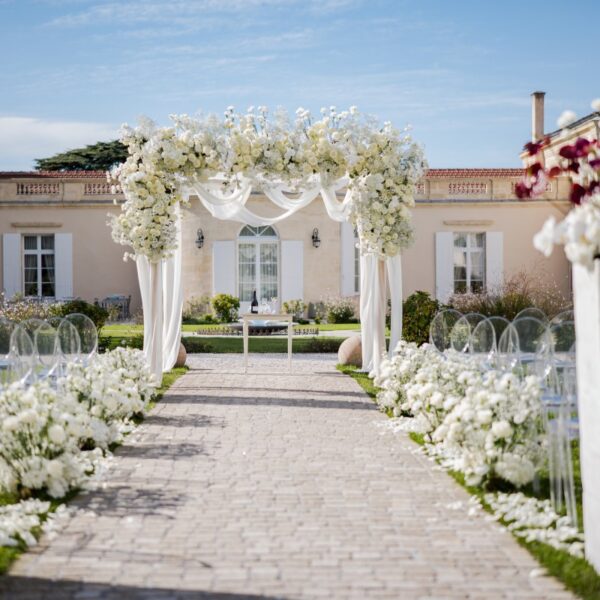 Wedding Chuppah With White Flowers