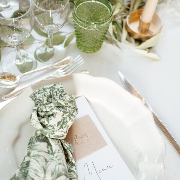 Verre à Eau Vert Pour Table De Mariage