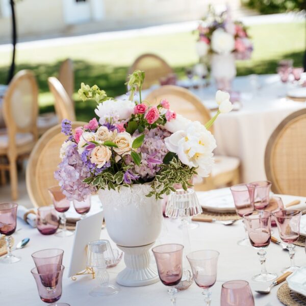 Décoration De Table De Mariage Avec Lilas Et Violet