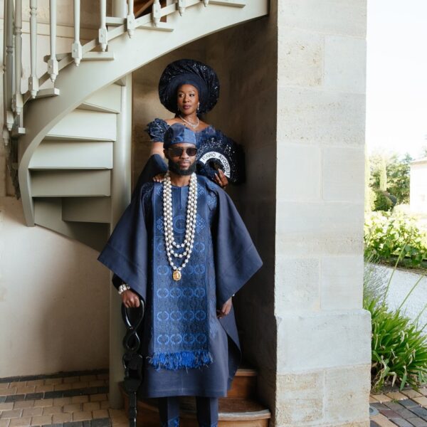 Couple En Tenue Bleue Nigérienne