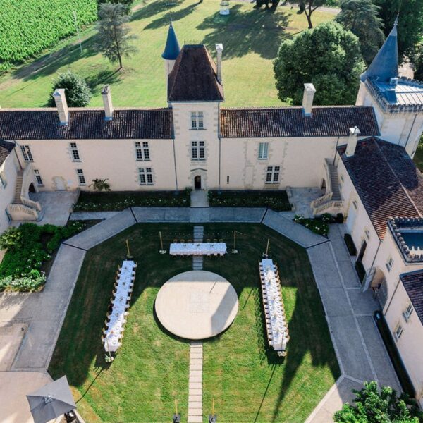 Vue Aérienne Du Château Près De Bordeaux
