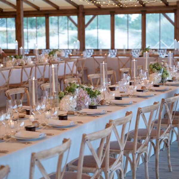 Wedding Tables At The Beach Caban