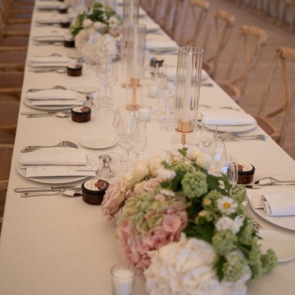 Hortensias Rose Et Vert